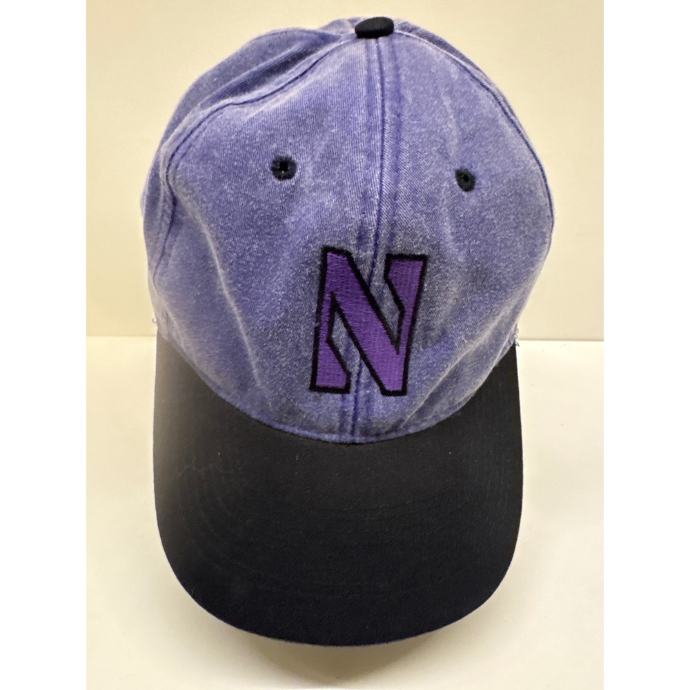 Vintage Northwestern Wildcats Hat Fahrenheit Purple Black Snapback N Logo Cap